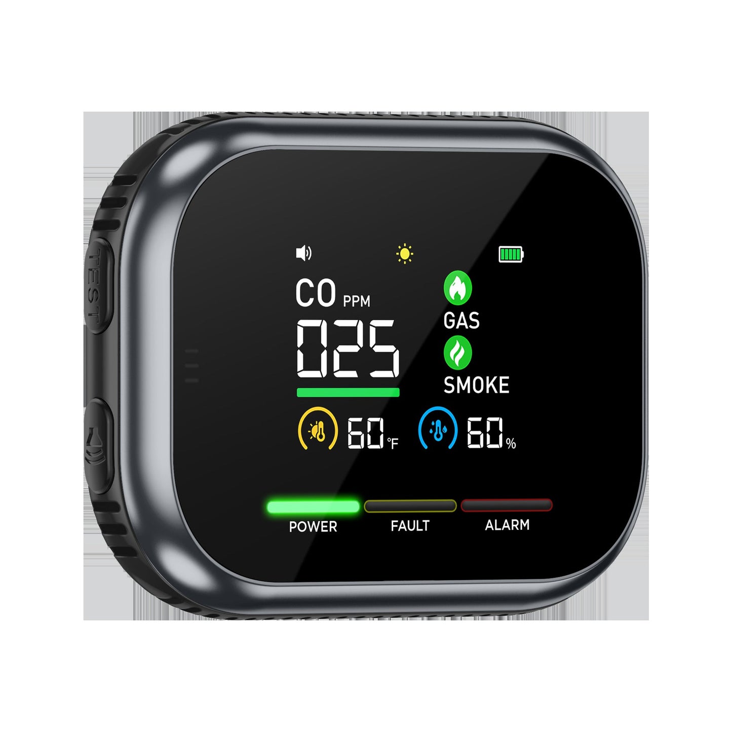 Portable Multi-Gas Alarm with LCD Display & Battery Backup