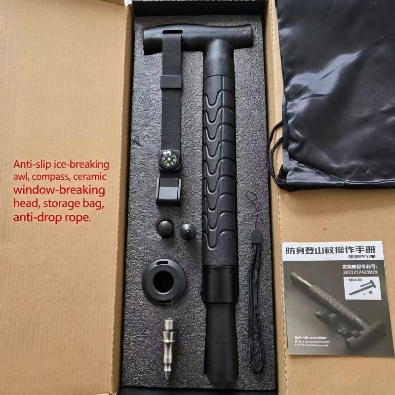 GS183 FOX Telescopic Hiking Trekking Pole with Self-Defense Baton