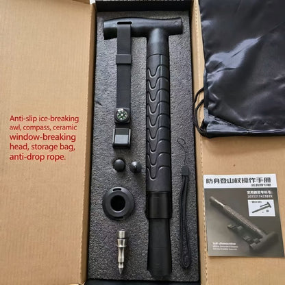 GS183 FOX Telescopic Hiking Trekking Pole with Self-Defense Baton