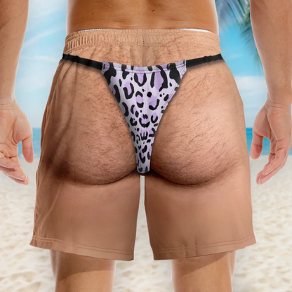 Custom Funny Men Swim Trunks Novelty Optical Illusion Swim Shorts Funny Novelty Party Board Shorts Gift for Husband Boyfriend