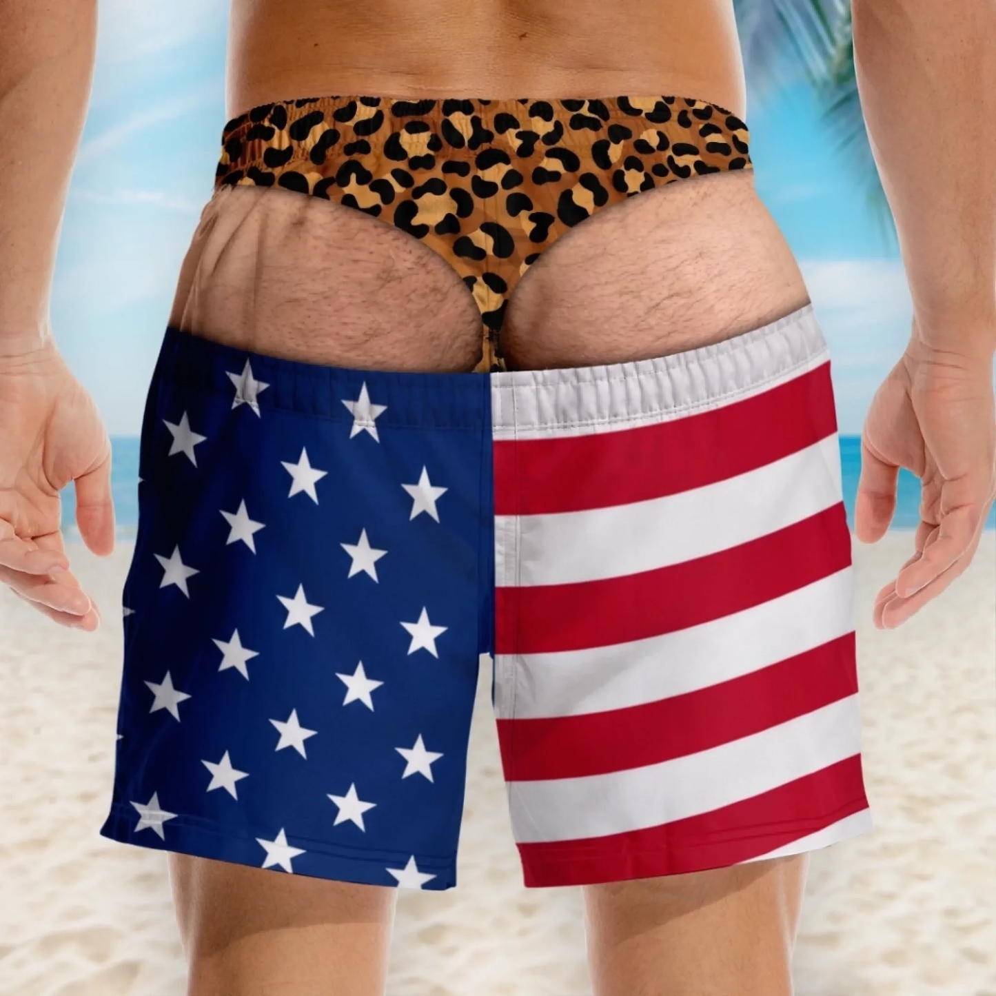 Custom Funny Men Swim Trunks Novelty Optical Illusion Swim Shorts Funny Novelty Party Board Shorts Gift for Husband Boyfriend