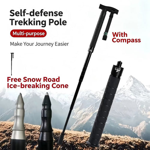 GS183 FOX Telescopic Hiking Trekking Pole with Self-Defense Baton