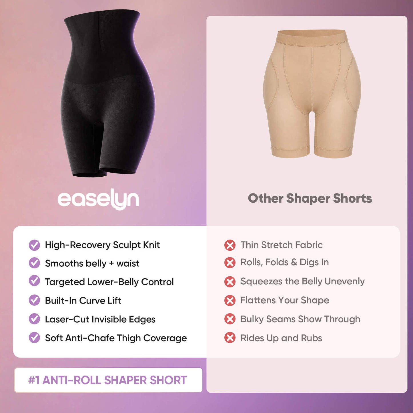 Easelyn TrueShape™ High-Waist Shapewear Shorts