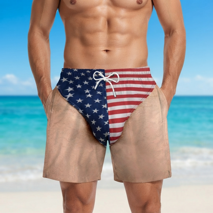 Custom Funny Men Swim Trunks Novelty Optical Illusion Swim Shorts Funny Novelty Party Board Shorts Gift for Husband Boyfriend