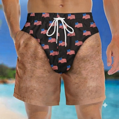 Custom Funny Men Swim Trunks Novelty Optical Illusion Swim Shorts Funny Novelty Party Board Shorts Gift for Husband Boyfriend