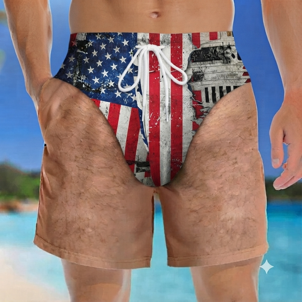Custom Funny Men Swim Trunks Novelty Optical Illusion Swim Shorts Funny Novelty Party Board Shorts Gift for Husband Boyfriend