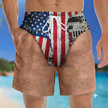 Custom Funny Men Swim Trunks Novelty Optical Illusion Swim Shorts Funny Novelty Party Board Shorts Gift for Husband Boyfriend
