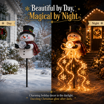 🎄49% OFF🎄 Snowman Magic Fountain-Flowing Snowflake LED Christmas Garden Light❄️