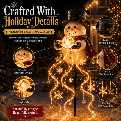 🎄49% OFF🎄 Snowman Magic Fountain-Flowing Snowflake LED Christmas Garden Light❄️