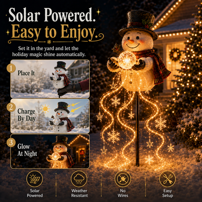 🎄49% OFF🎄 Snowman Magic Fountain-Flowing Snowflake LED Christmas Garden Light❄️