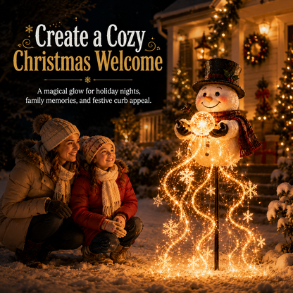 🎄49% OFF🎄 Snowman Magic Fountain-Flowing Snowflake LED Christmas Garden Light❄️