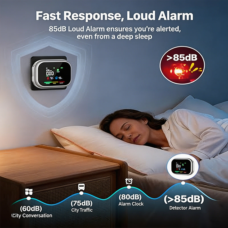 Portable Multi-Gas Alarm with LCD Display & Battery Backup