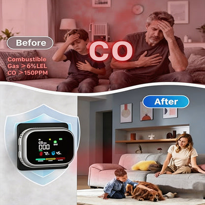 Portable Multi-Gas Alarm with LCD Display & Battery Backup
